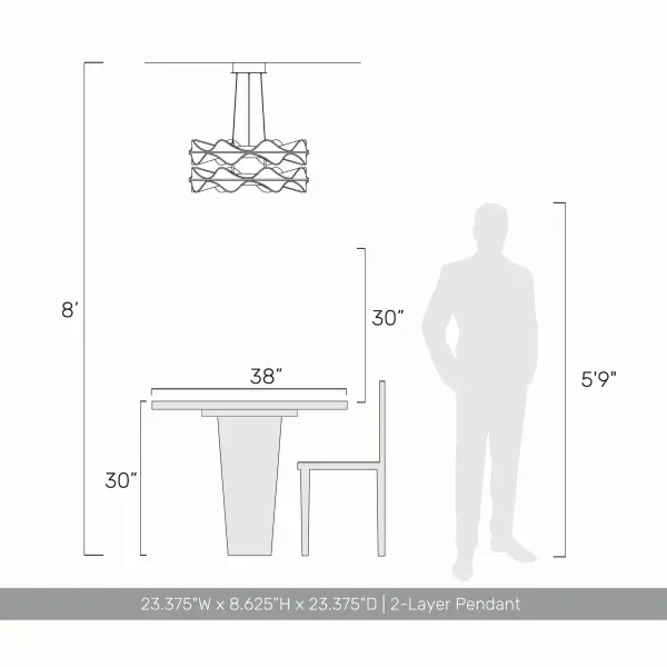 Vetrina Integrated LED 2-Tier Pendant in Light Gold - Image 10