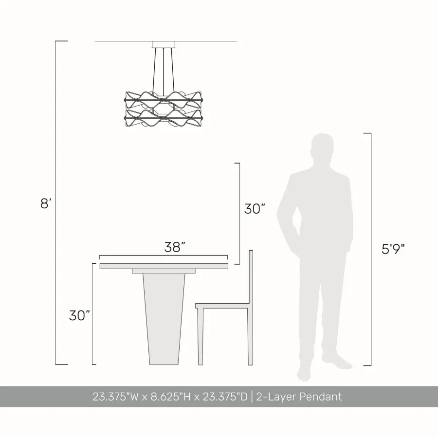 Vetrina Integrated LED 2-Tier Pendant in Light Gold - Image 10