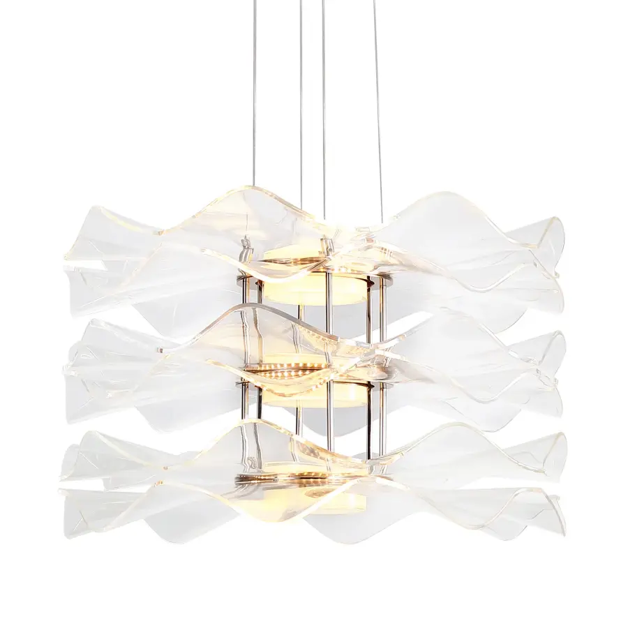 Vetrina Integrated LED 3-Tier Pendant in Light Gold - Image 1