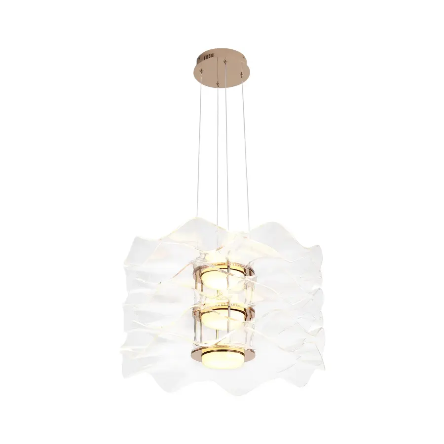 Vetrina Integrated LED 3-Tier Pendant in Light Gold - Image 3