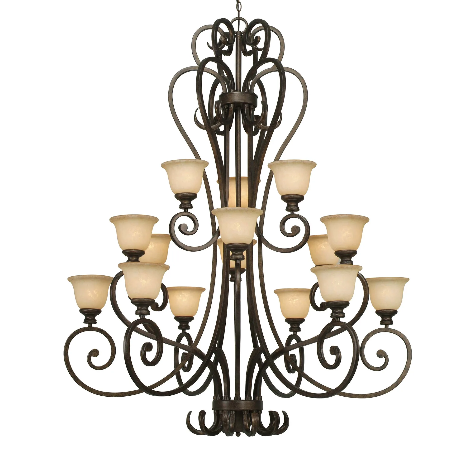 Heartwood 15-light Chandelier in Burnt Sienna