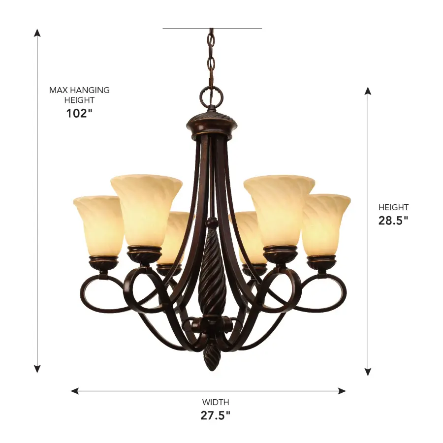 Torbellino 6-Light Chandelier in Cordoban Bronze - Image 6