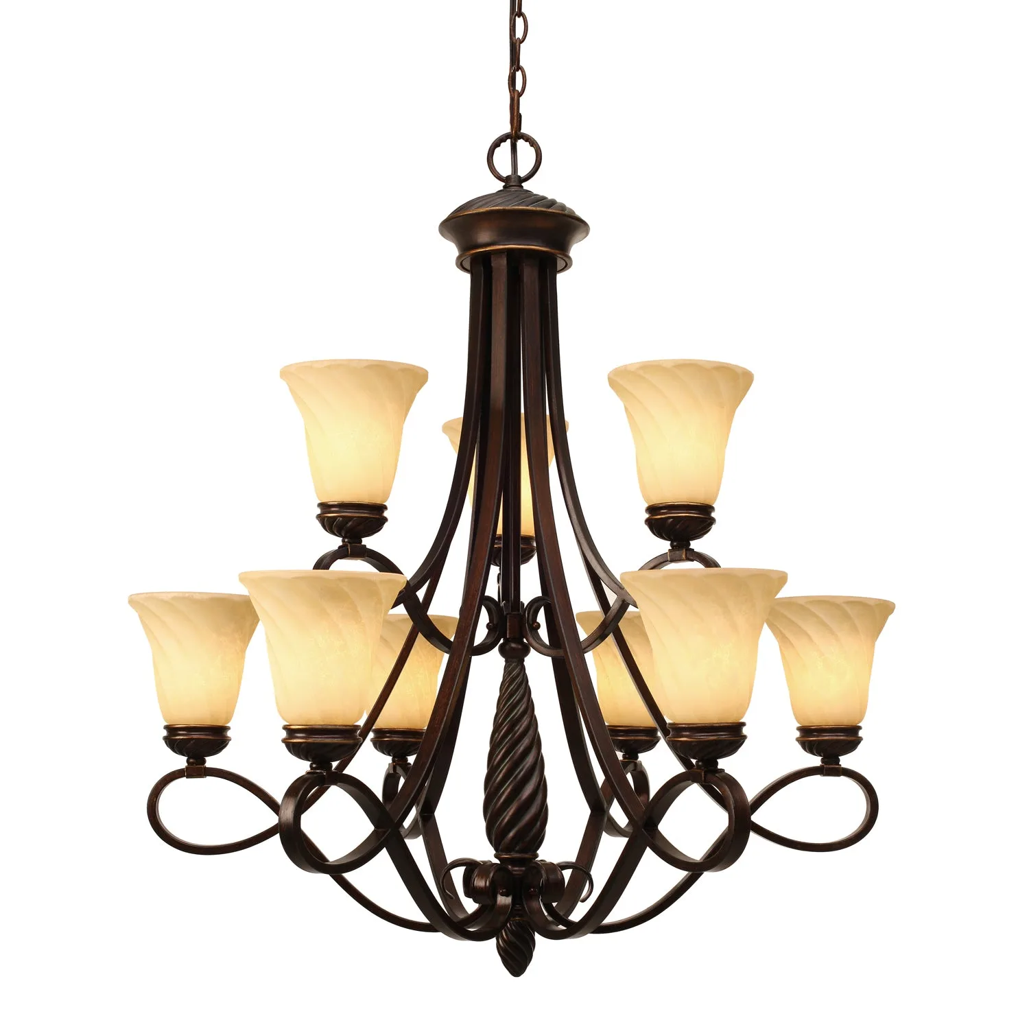 Torbellino 9-light Chandelier in Cordoban Bronze