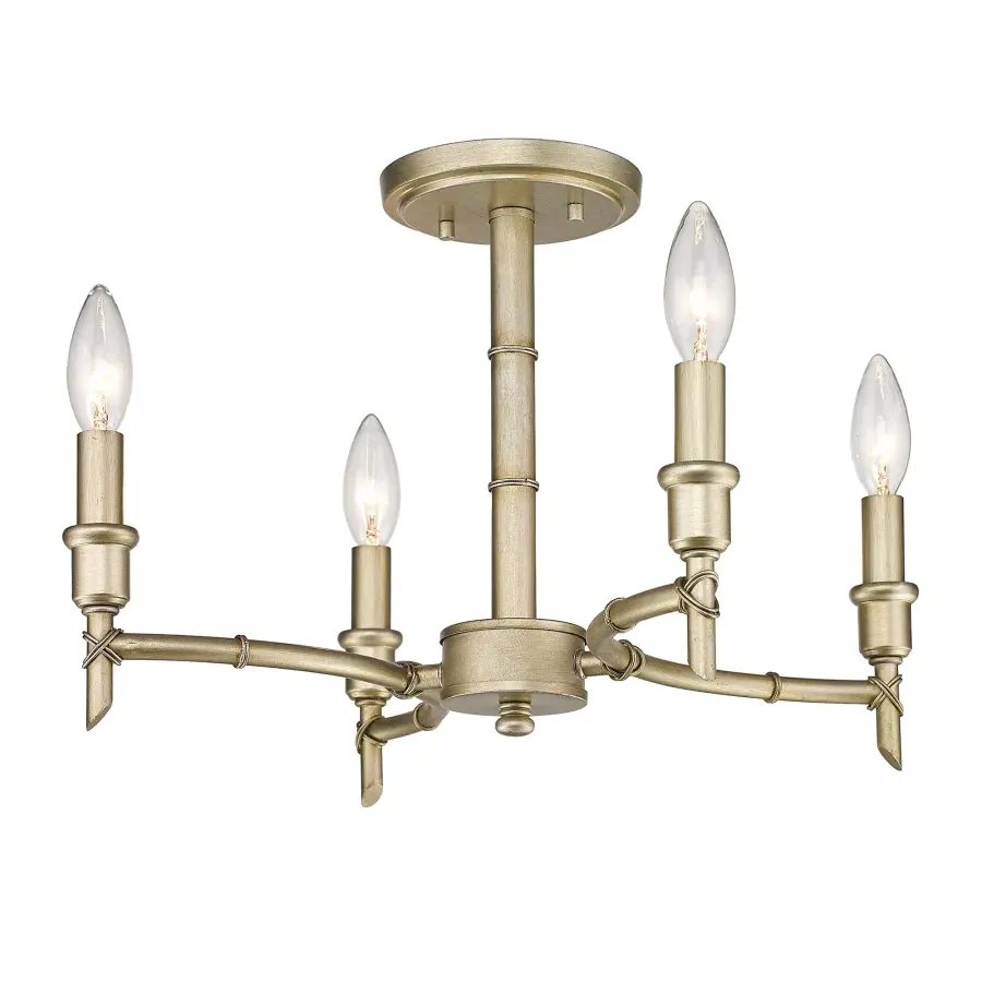 Golden Lighting Cambay 4-Light Semi-Flush Mount in White Gold - Image 1