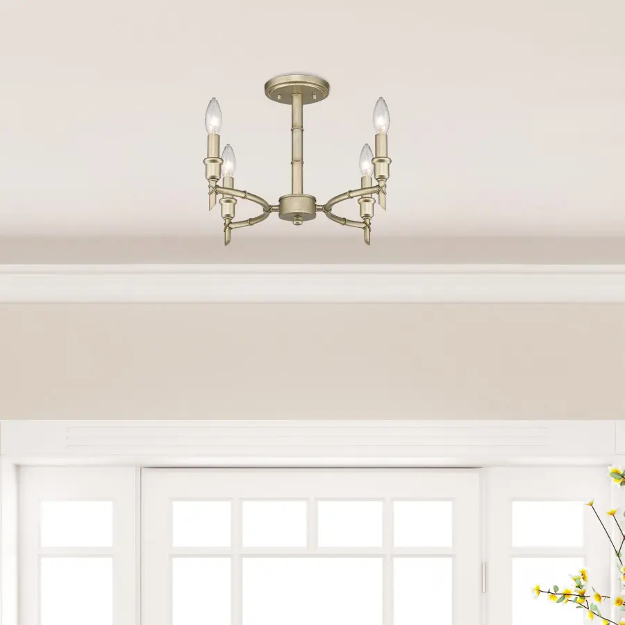 Golden Lighting Cambay 4-Light Semi-Flush Mount in White Gold - Image 2