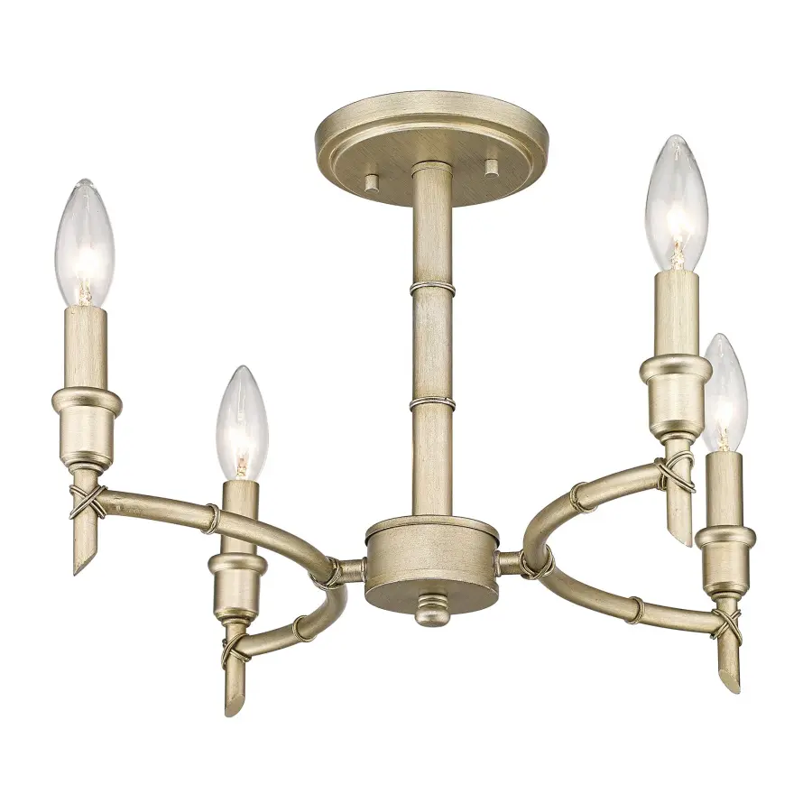 Golden Lighting Cambay 4-Light Semi-Flush Mount in White Gold - Image 3