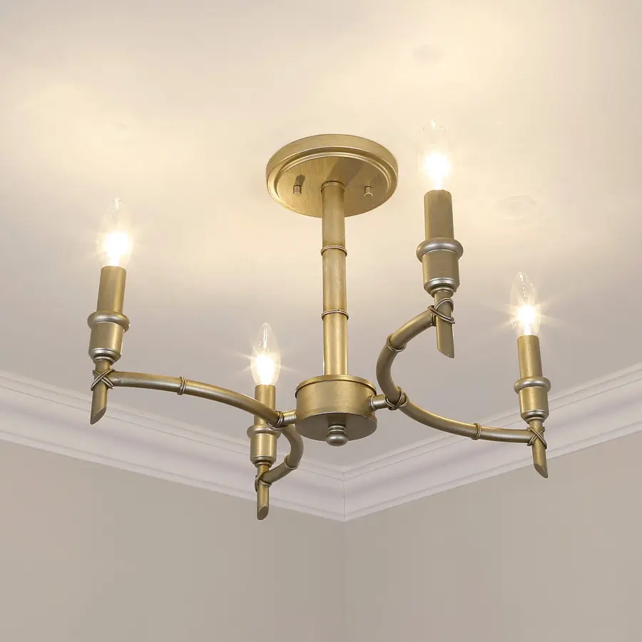 Golden Lighting Cambay 4-Light Semi-Flush Mount in White Gold - Image 6