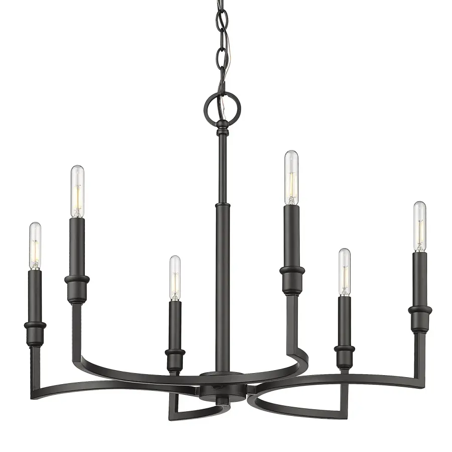 Sleek Modern Chandelier with Architectural Presence - Image 1