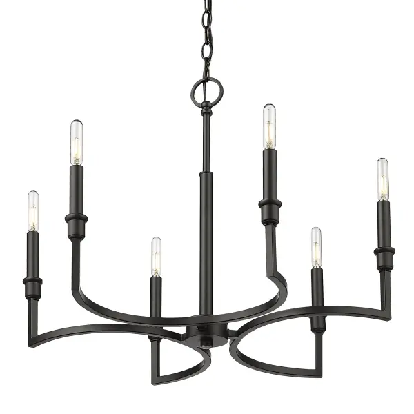 Golden Lighting Ellyn 6-Light Chandelier in Matte Black - Image 3