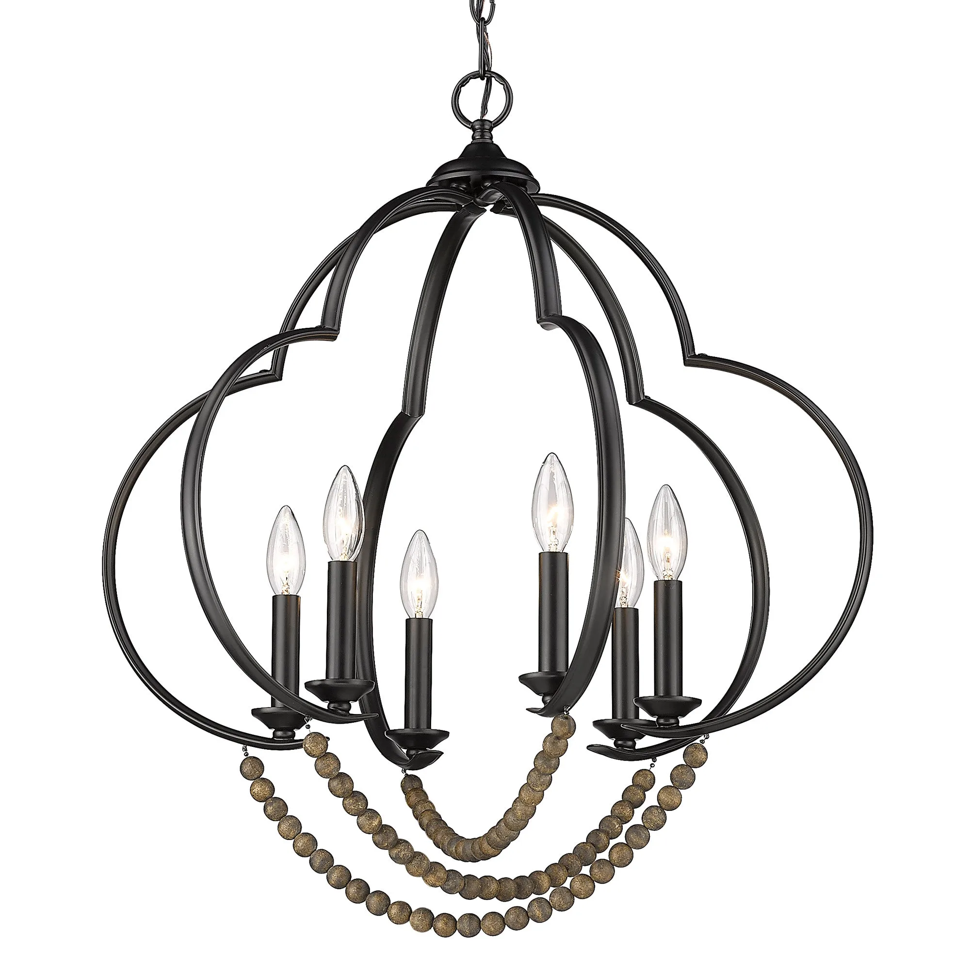 Flori 6-light Pendant in Matte Black