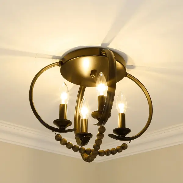 Golden Lighting Flori 4-Light Flush Mount in Matte Black - Image 4