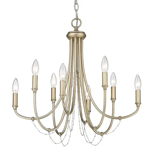 Kamila Eight Light Chandelier in White Gold - Image 1