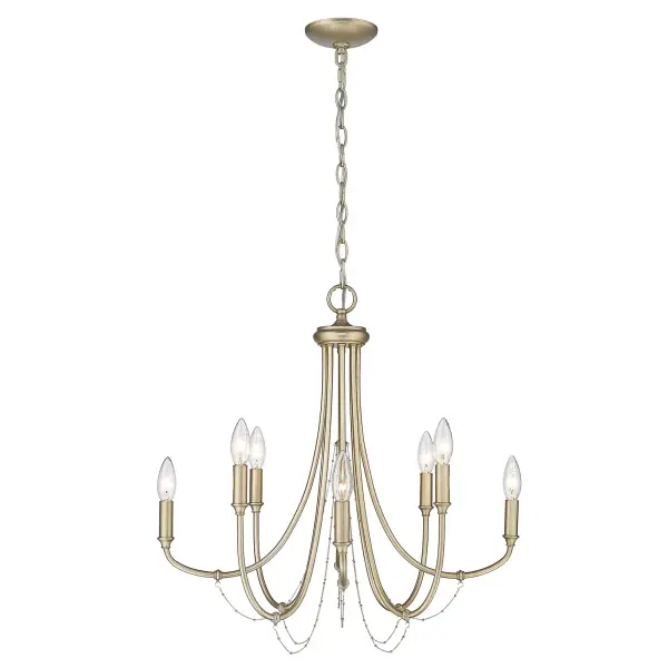 Kamila Eight Light Chandelier in White Gold - Image 2