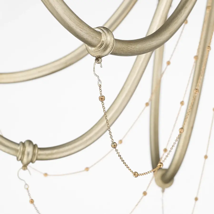 Kamila Eight Light Chandelier in White Gold - Image 4