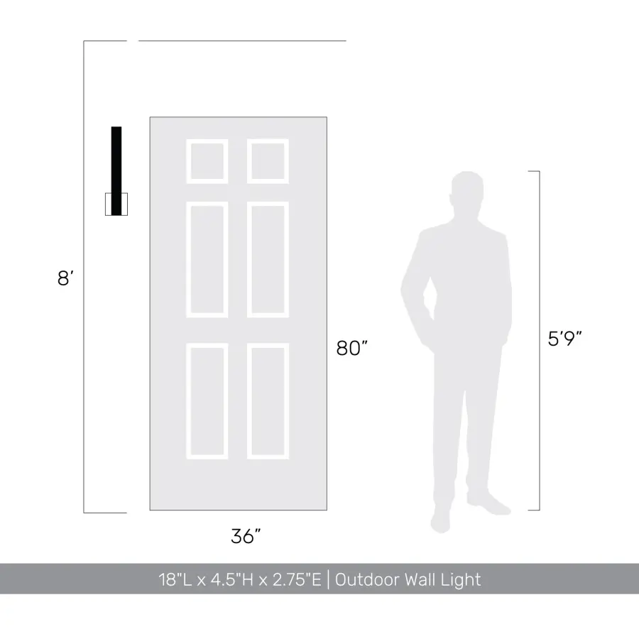 Golden Lighting Enso 18" Outdoor LED Wall Sconce - Image 8