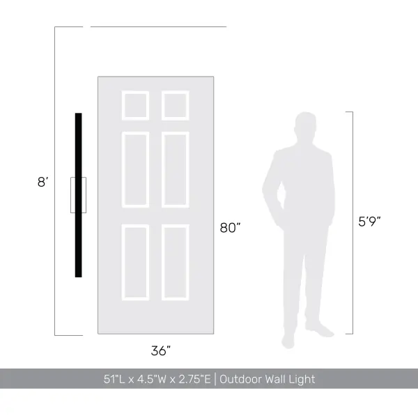Golden Lighting Enso 51" Outdoor LED Wall Sconce - Image 11