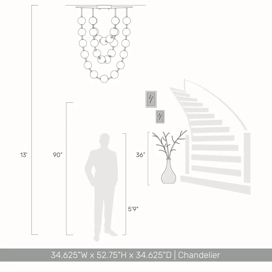 Golden Lighting Pearla Integrated LED 35" Pendant in Matte Black - Image 8