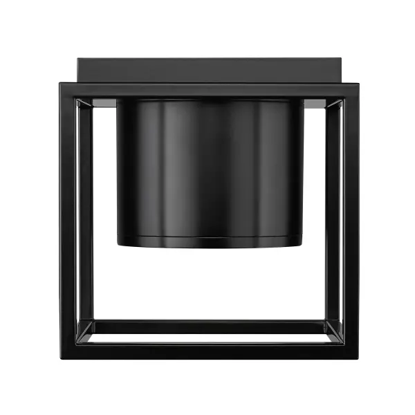 Illuminate your home with the essential modern style of the Wry Lighting Desmond Integrated LED Flush Mount. This fixture is designed for compact spaces while providing wide illumination throughout. Crafted from a durable metal shade, this flush mount features a minimalist design that showcases geometric purity. The appealing combination of cube and cylinder creates a distinguished modern aesthetic that enhances any interior space. The Matte Black finish adds a timeless quality, offering a non-reflective sheen that absorbs light and enhances your décor's softness. Ideal for damp locations like bathrooms and laundry rooms, this fixture fits seamlessly in covered spaces with occasional moisture. With integrated LED technology, enjoy energy-efficient illumination with 800 rated lumens and a warm glow at 3000K. Dimensions measure 7.13"W x 7.13"H x 7.13"D, making it perfect for hallways and closets. Embrace modern minimalism with this versatile flush mount that embodies both style and utility. Collection: Desmond Finish: Matte Black Glass: Matte Black Width: 7.13" Height: 7.13" Length: 7.13" Weight: 3.17 lb Extension from Wall: 7.13" Canopy: 6.25"W x 6.25"H x 1"D Bulbs Included Number of Bulbs: 1 Maximum Wattage: 8.00 W Bulb Type: Panel Light Source: LED Dimmable Voltage: 120.00 V Country of Origin: China Safety Listing: ETL LED Manufacturer Warranty: 5 Year Limited - alternate view