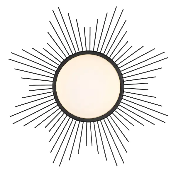 Bring modern elegance into your home with the Wry Lighting Kieran Integrated LED 24in Flush Mount in Matte Black. Featuring an opal glass shade and a matte black frame, it creates a welcoming atmosphere. The opal glass shade is designed to diffuse light evenly, providing a soft, glare-free glow that enhances your space's ambiance. Its classic, milky white glass ensures an ethereal quality to your lighting. Our Matte Black finish embodies clean, modern style, offering a non-reflective surface that beautifully absorbs light for a sophisticated look that complements various decor styles. Ideal for low ceilings in hallways, closets, laundry areas, and bathrooms, this flush mount is damp location rated for semi-enclosed spaces with occasional moisture. Overall Dimensions: 24"W x 2.88"H x 24"D. Experience brilliant, energy-efficient illumination with integrated LED technology, offering 960 rated lumens and a warm 3000K CCT glow. Elevate your home with this striking fixture that merges quality and contemporary design. Collection: Kieran Rooms: Bath,Foyer,Kitchen,Living,Bedroom Finish: Matte Black Glass: Opal Glass Width: 24.00" Height: 2.88" Length: 24.00" Weight: 4.16 lb Extension from Wall: 24.00" Wire: 8`` Canopy: 10"W x 10"H x 1.25"D Bulbs Included Number of Bulbs: 1 Maximum Wattage: 16.00 W Bulb Type: Panel Light Source: LED Light Output: 960.00 lm CRI: 90 Dimmable Voltage: 120.00 V Material: Steel Country of Origin: China Safety Listing: ETL Safety Rating: Damp Connection: Hardware LED Manufacturer Warranty: 5 Year Limited - alternate view