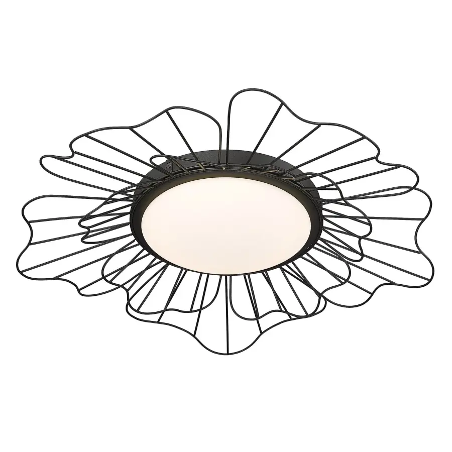 Golden Lighting Yasmin Integrated LED Flush Mount in Natural Black - Image 1