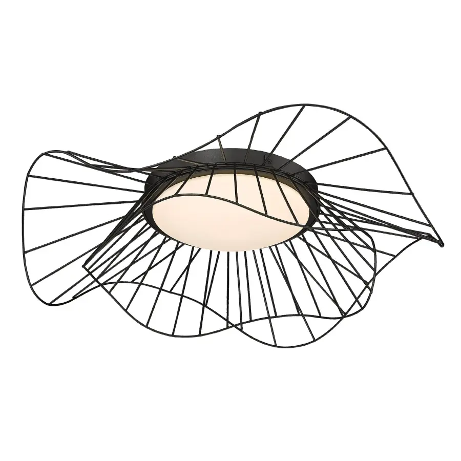 Golden Lighting Elena Integrated LED Flush Mount in Natural Black - Image 3