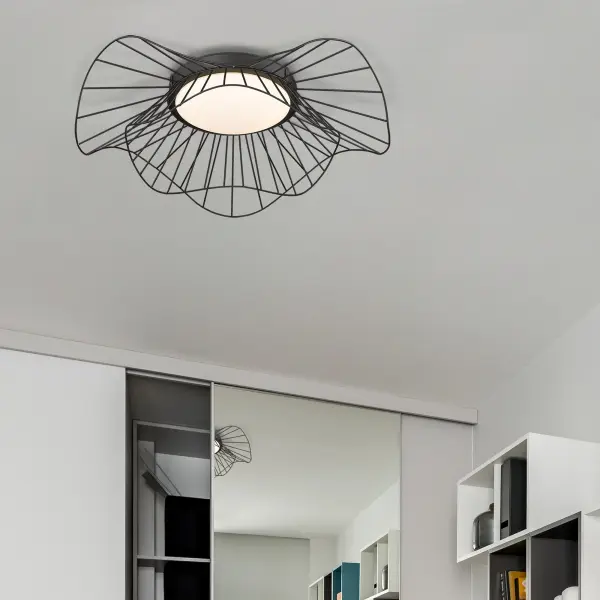 Golden Lighting Elena Integrated LED Flush Mount in Natural Black - Image 6