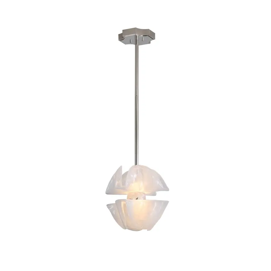 Golden Lighting Glacier Integrated LED Pendant in Polished Nickel - Image 3