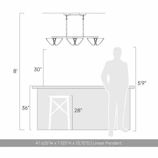 Golden Lighting Glacier Integrated LED Island Light in Polished Nickel - Image 8