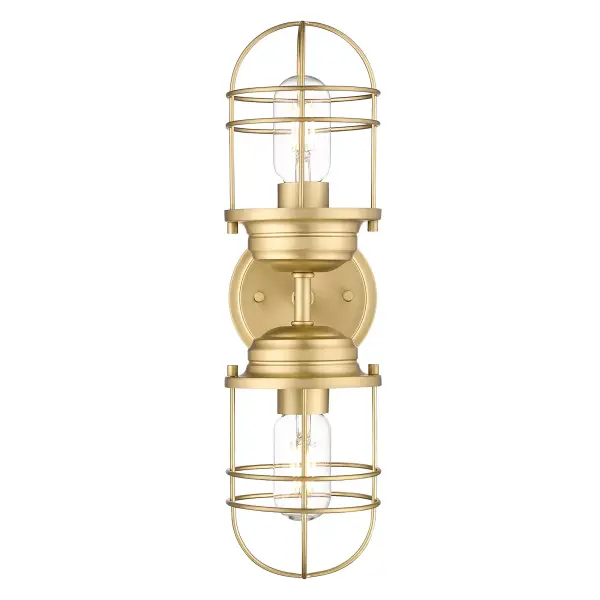 Golden Lighting Seaport 2-Light Vanity in Brushed Champagne Brass - Image 2