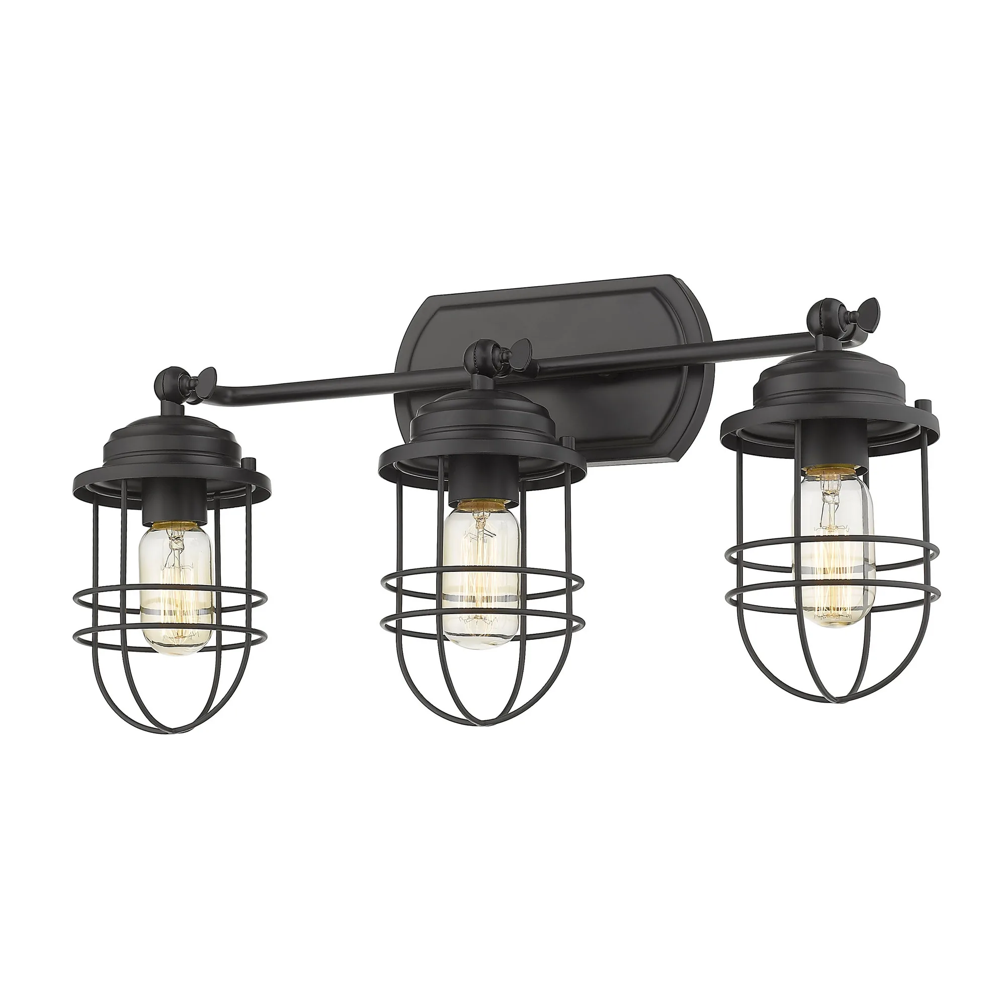 Golden Lighting Seaport 3-Light Vanity in Matte Black