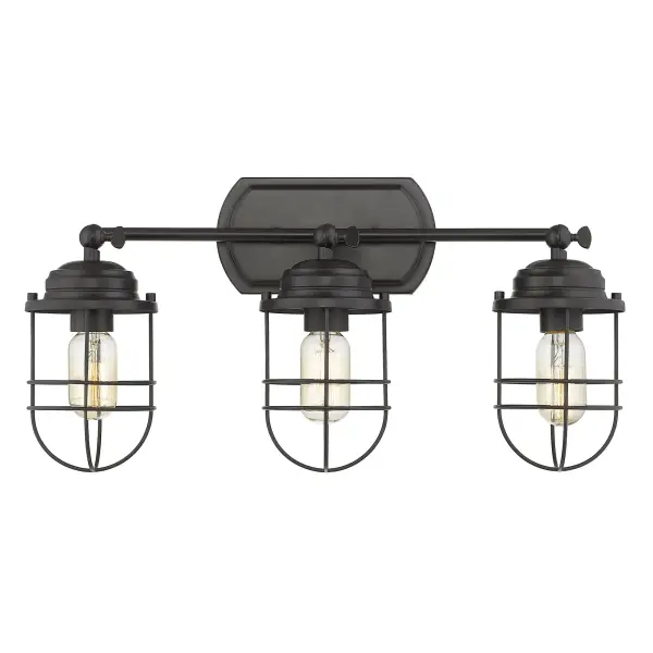 Golden Lighting Seaport 3-Light Vanity in Matte Black - Image 3