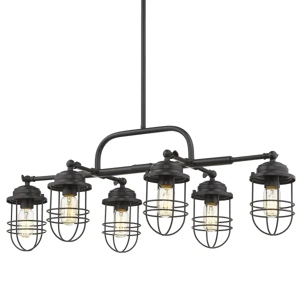 Seaport 6-Light Linear Pendant in Matte Black - Image 2