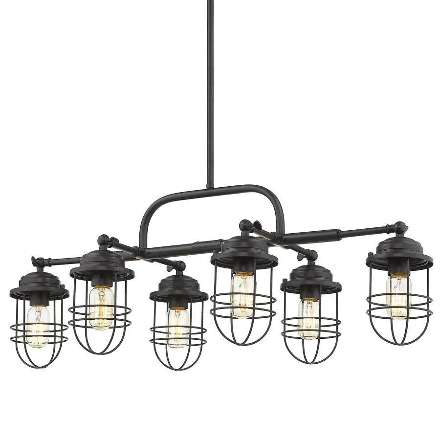 Seaport 6-Light Linear Pendant in Matte Black - Image 2