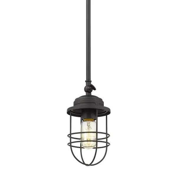 Golden Lighting Seaport 1-Light Pendant in Matte Black - Image 3