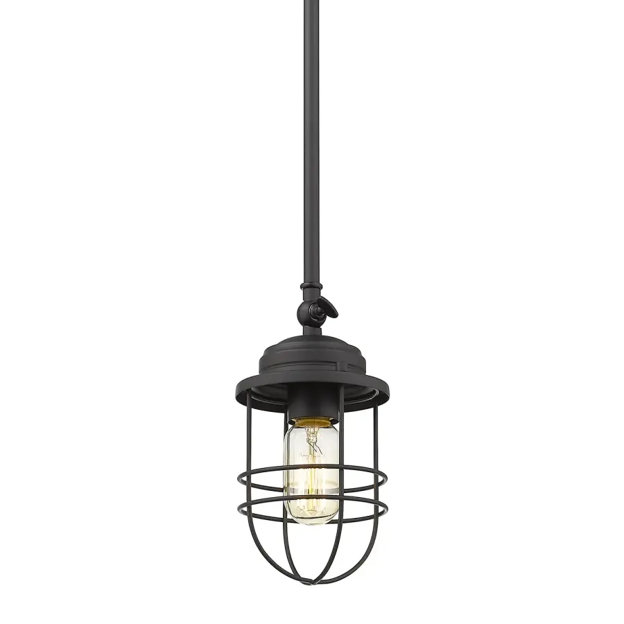 Golden Lighting Seaport 1-Light Pendant in Matte Black - Image 3