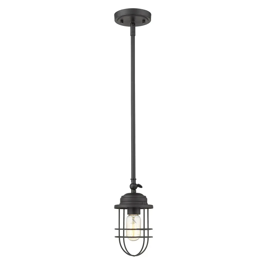 Golden Lighting Seaport 1-Light Pendant in Matte Black - Image 4