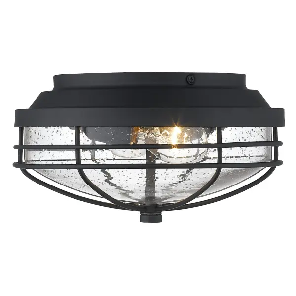 Golden Lighting Seaport 2-Light Outdoor Ceiling Light in Natural Black - Image 2