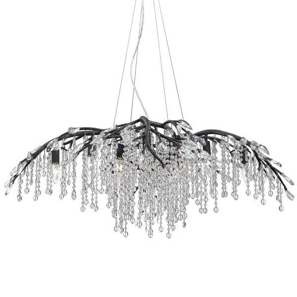Dramatic Nature-Inspired Crystal Chandelier with Hand-Forged Artistry - Image 1