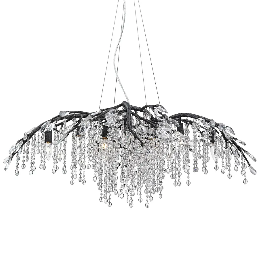 Dramatic Nature-Inspired Crystal Chandelier with Hand-Forged Artistry - Image 1
