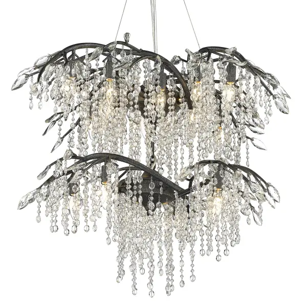 Autumn Twilight 18-Light Chandelier in Black Iron - Image 3
