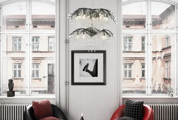Autumn Twilight 18-Light Chandelier in Black Iron - Image 4