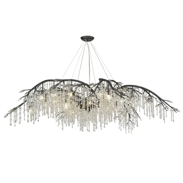 Dramatic Oversized Chandelier with Nature-Inspired Crystal Accents - Image 1