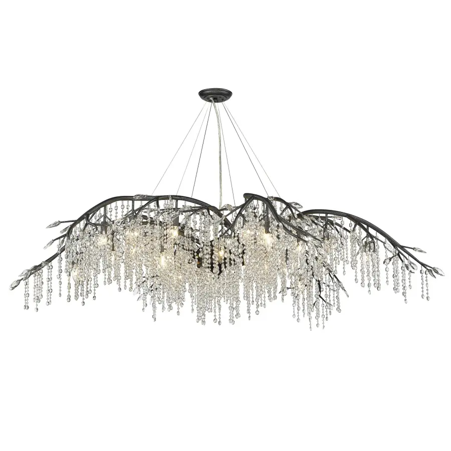 Dramatic Oversized Chandelier with Nature-Inspired Crystal Accents - Image 1