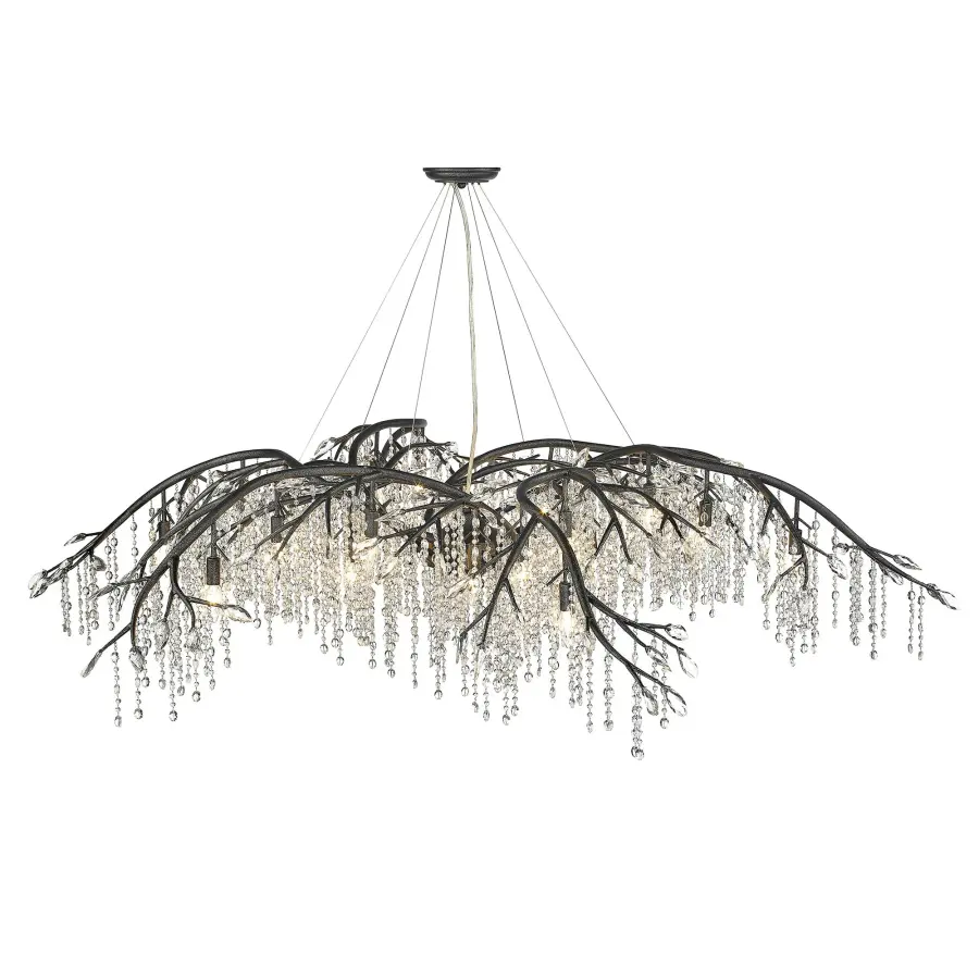 Autumn Twilight 24-Light Chandelier in Black Iron - Image 3