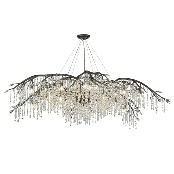 Autumn Twilight 24-Light Chandelier in Black Iron - Image 4