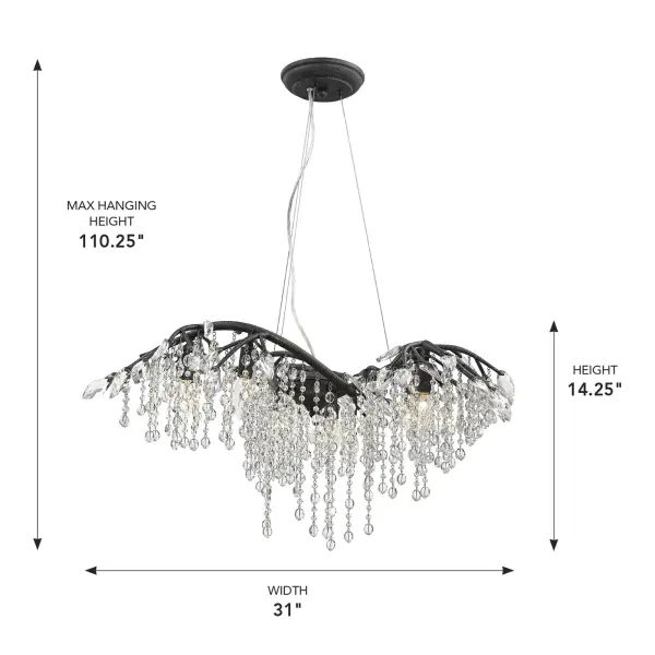 Autumn Twilight 6-Light Chandelier in Black Iron - Image 4