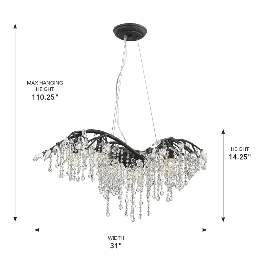 Autumn Twilight 6-Light Chandelier in Black Iron - Image 4