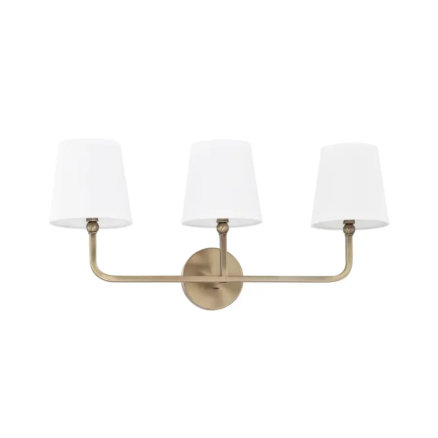 Classic Vanity Lighting with Warm Brass Finish