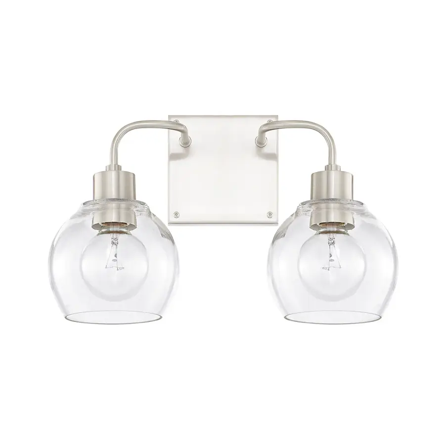 Tanner 2-Light Vanity in Brushed Nickel