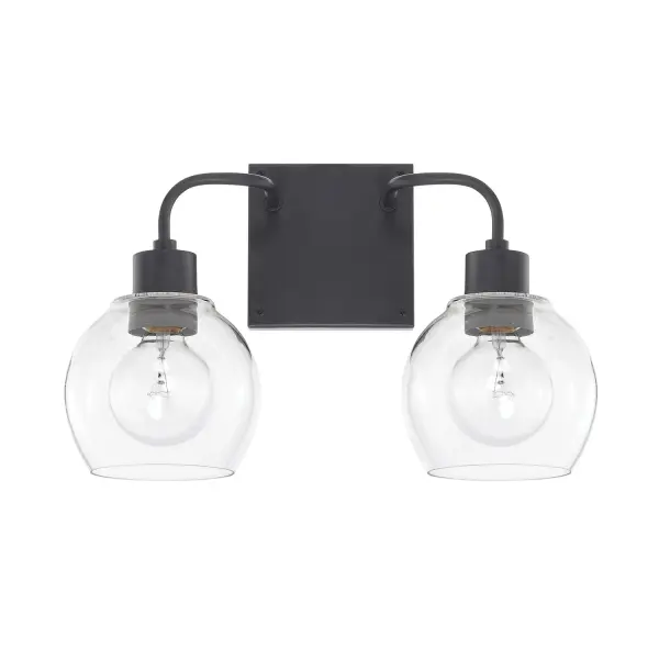 Tanner 2-Light Vanity in Matte Black